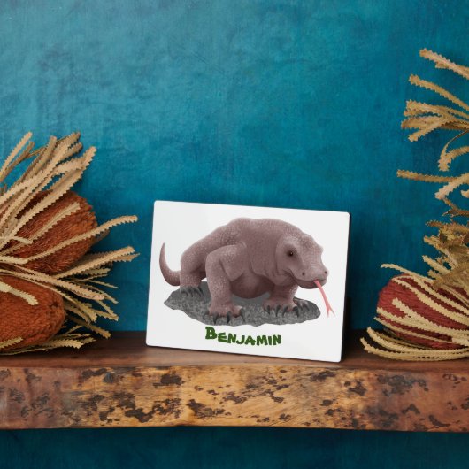 Komodo dragon illustratie fotoplaat (Zijkant)