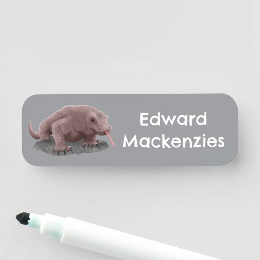 Komodo dragon illustratie gepersonaliseerd naamplaatje (In situ)