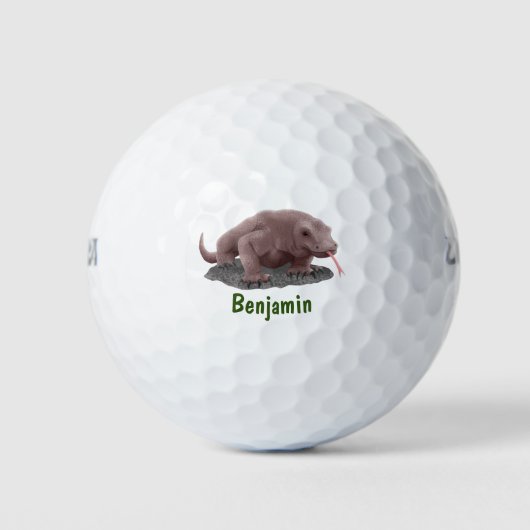 Komodo dragon illustratie golfballen (Voorkant)