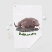 Komodo dragon illustratie golfhanddoek (Insitu)