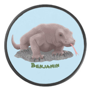 Komodo dragon illustratie hockey puck