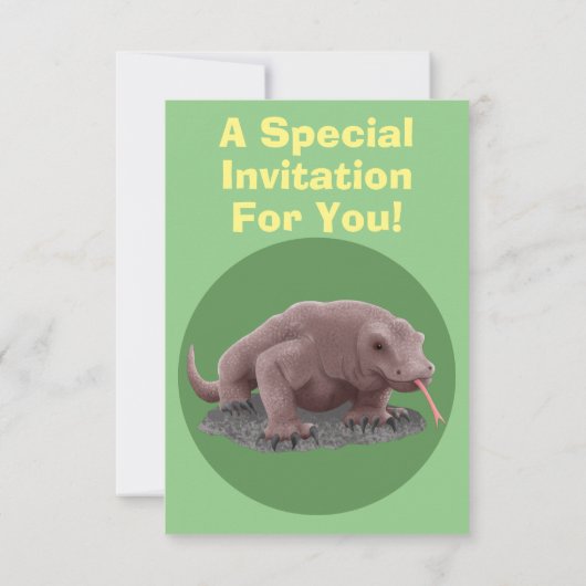 Komodo dragon illustratie kaart (Achterkant)