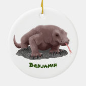 Komodo dragon illustratie keramisch ornament (Achterkant)