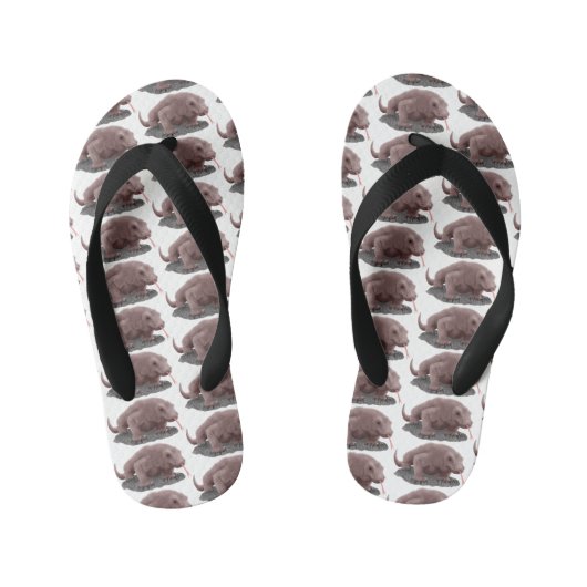 Komodo dragon illustratie kinder teenslippers (Voetbed)
