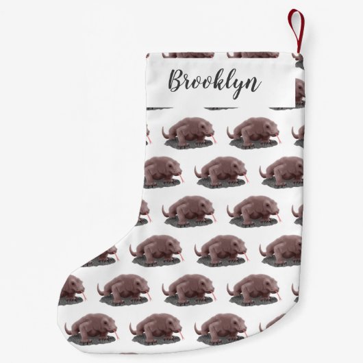 Komodo dragon illustratie kleine kerstsok (Achterkant)