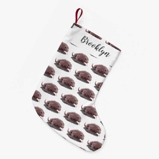 Komodo dragon illustratie kleine kerstsok (Voorkant (Hangend))