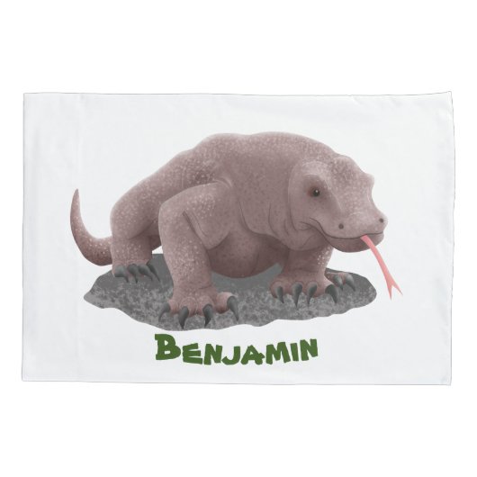 Komodo dragon illustratie kussensloop (Achterkant)