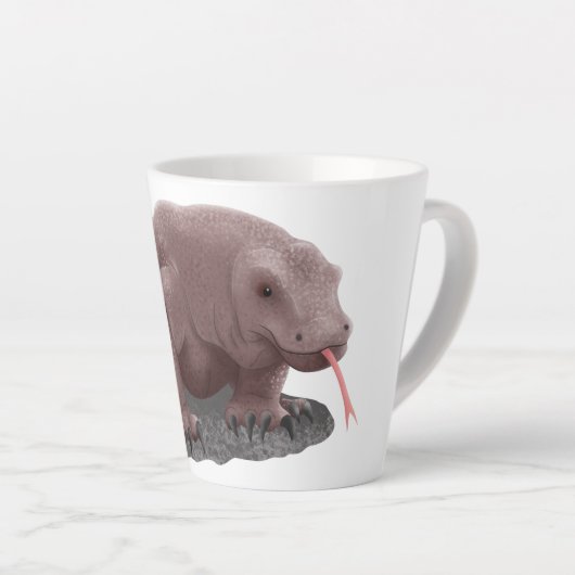 Komodo dragon illustratie latte mok (Rechterhoek)