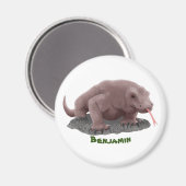 Komodo dragon illustratie magneet (Voorkant / Achterkant)