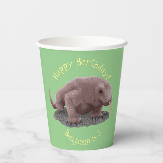 Komodo dragon illustratie papieren bekers (Achterkant)