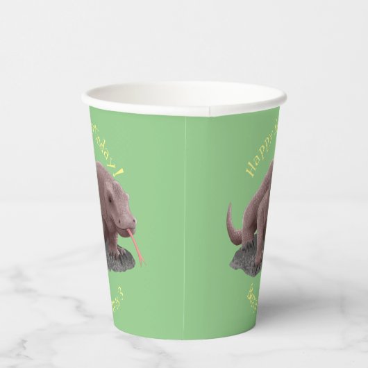 Komodo dragon illustratie papieren bekers (Rechts)