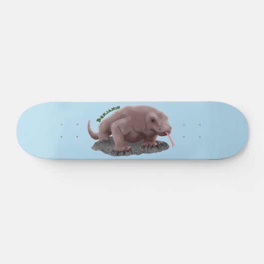 Komodo dragon illustratie persoonlijk skateboard (Horizontaal)