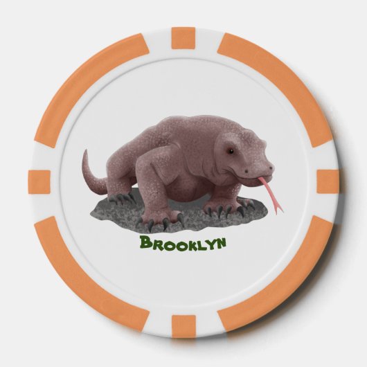 Komodo dragon illustratie poker chips (Voorkant)