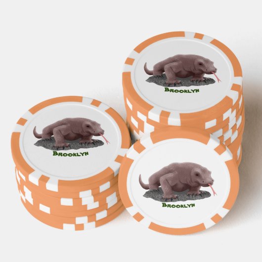 Komodo dragon illustratie poker chips (Opstapeling)