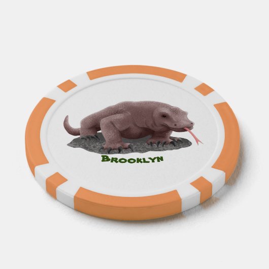 Komodo dragon illustratie poker chips (Enkel)