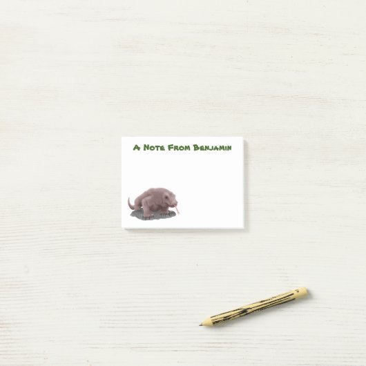 Komodo dragon illustratie post-it® notes (Op bureau)