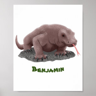 Komodo dragon illustratie poster