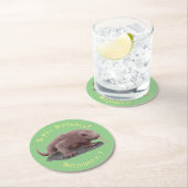 Komodo dragon illustratie ronde kartonnen onderzetter (Insitu)