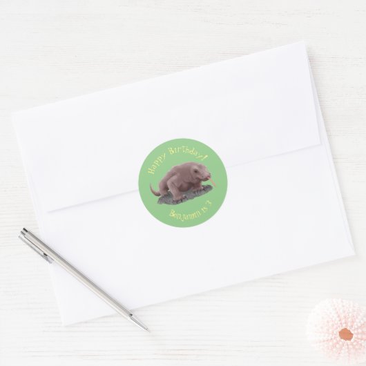 Komodo dragon illustratie ronde sticker (Envelop)