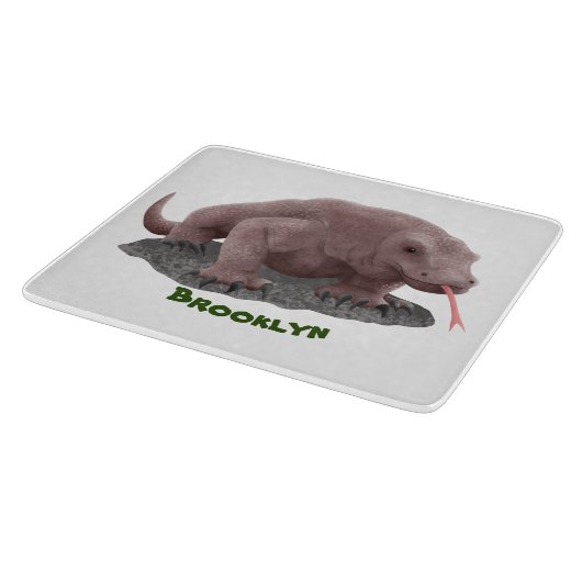 Komodo dragon illustratie snijplank (Hoek)
