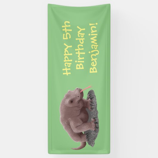 Komodo dragon illustratie spandoek (Verticaal)