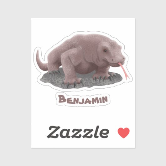 Komodo dragon illustratie sticker (Vel)