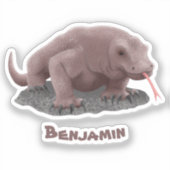 Komodo dragon illustratie sticker (Voorkant)