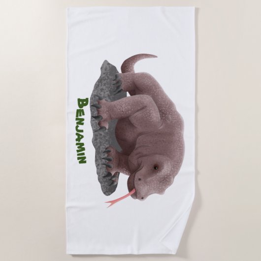 Komodo dragon illustratie strandlaken (Voorkant)