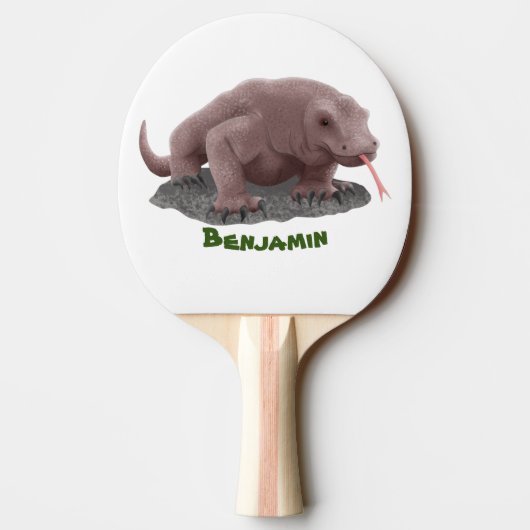 Komodo dragon illustratie tafeltennisbatje (Achterkant)