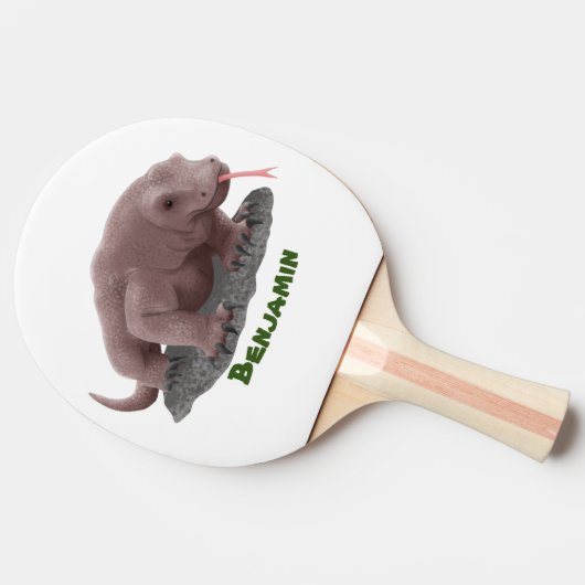Komodo dragon illustratie tafeltennisbatje (Zijkant)