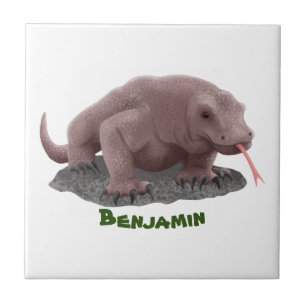 Komodo dragon illustratie tegeltje