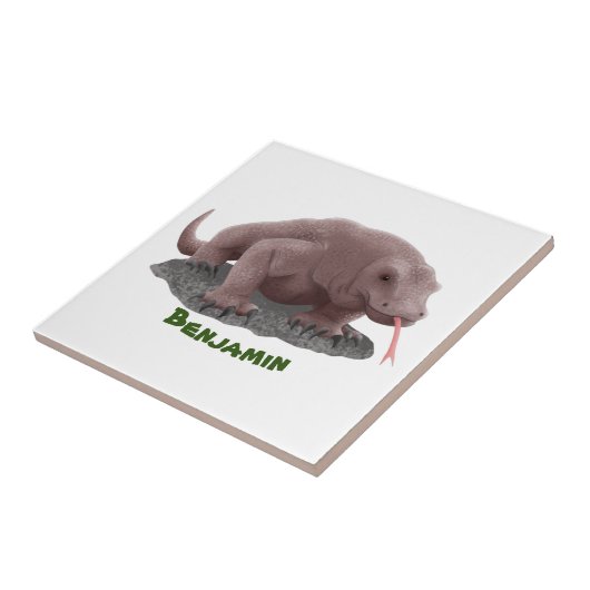 Komodo dragon illustratie tegeltje (Zijkant)