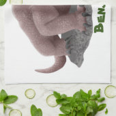 Komodo dragon illustratie theedoek (Gevouwen)