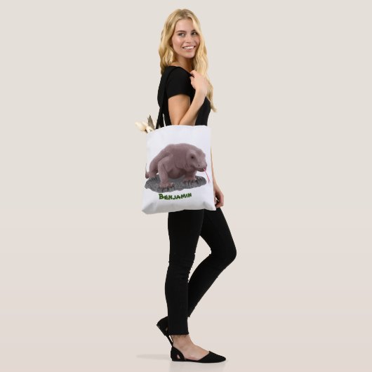 Komodo dragon illustratie tote bag (Op model)