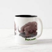 Komodo dragon illustratie tweekleurige koffiemok (Voorkant rechts)