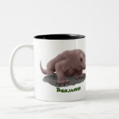 Komodo dragon illustratie tweekleurige koffiemok (Links)