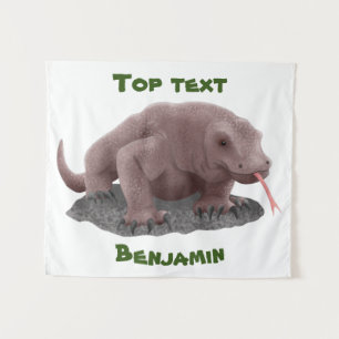 Komodo dragon illustratie wandkleed