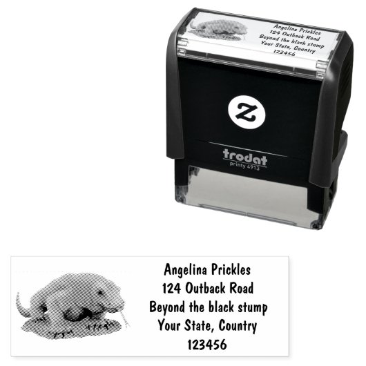 Komodo dragon illustratie  zelfinktende stempel (In situ)