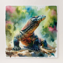 Komodo Dragon in Watercolor REF20 - Watercolor Legpuzzel