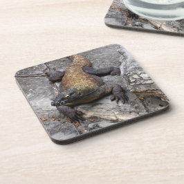Komodo Dragon on Rugged Stones Bier Onderzetter