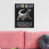 Komodo Dragon, 's werelds grootste hagedis. Canvas Afdruk (Insitu (Woonkamer))