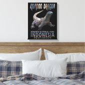 Komodo Dragon, 's werelds grootste hagedis. Canvas Afdruk (Insitu (Slaapkamer))