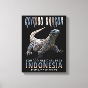 Komodo Dragon, 's werelds grootste hagedis. Canvas Afdruk