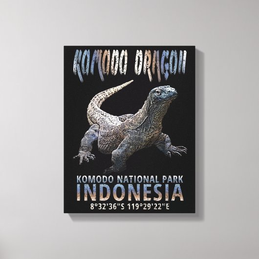 Komodo Dragon, 's werelds grootste hagedis. Canvas Afdruk (Voorkant)