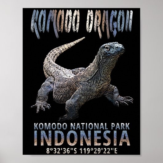 Komodo Dragon, 's werelds grootste hagedis. Poster (Voorkant)