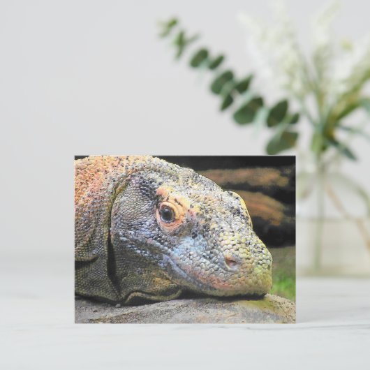 Komodo Dragon Sluiten Profiel Briefkaart (Staand voorkant)