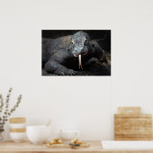 komodo dragon tong uit de steek poster (Keuken)