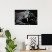 komodo dragon tong uit de steek poster (Thuiskantoor)