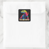 Komodo Dragon Vierkante Sticker (Tas)