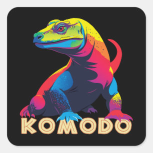 Komodo Dragon Vierkante Sticker